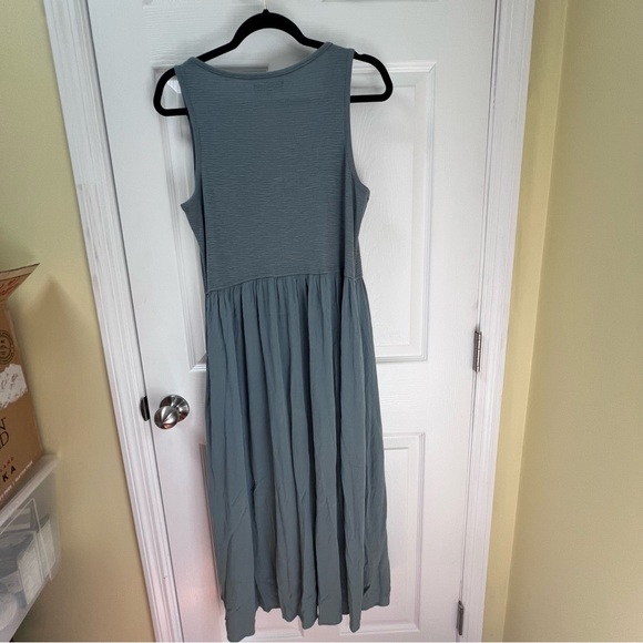 Frye Sleeveless Midi Tank Dress In Desert Blue Boho Coastal Beach Pockets M - Picture 6 of 10